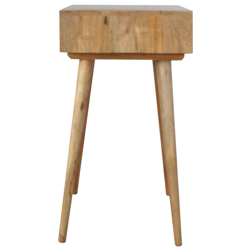 Hand-painted wooden writing desk by Jade Epimetheus featuring a decorated drawer and elegant furniture design.