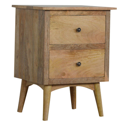 Nordic style bedside table with two drawers, Jade Epimetheus furniture piece, featuring sleek wood finish and modern design.