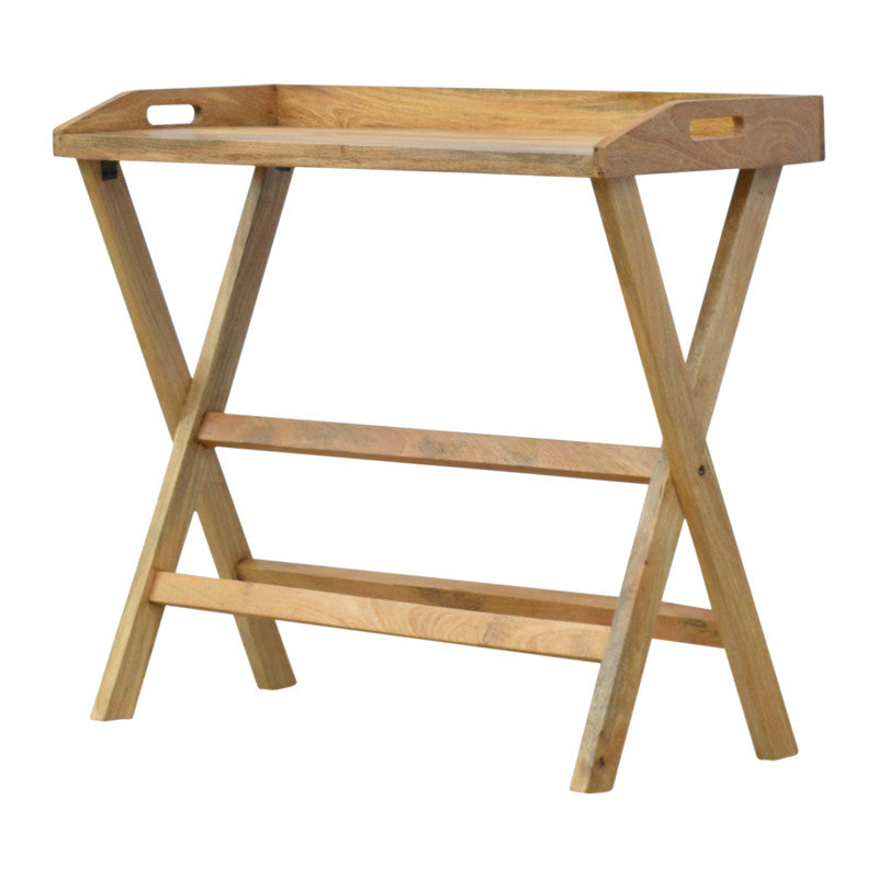 Jade Epimetheus Butler Style Writing Desk with foldable legs, compact furniture piece with a sleek wooden surface and sturdy design