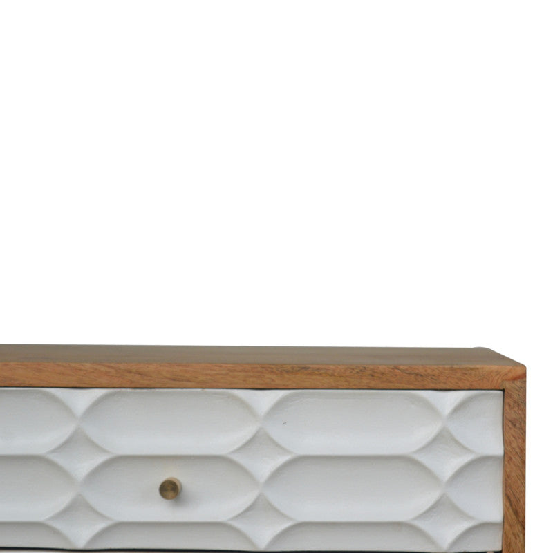 Carved jade bedside table from Jade Epimetheus, showcasing intricate design and smooth surface, ideal for bedroom furniture.