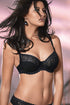 Semi-sheer lace full-busted bra by Lime Lucy with illusion mesh detailing, designed for comfort and elegant support in lingerie.