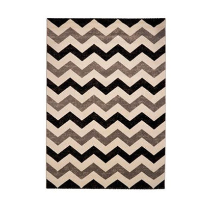 Black Infinity Chevron Rug by Amethyst Hera with bold geometric chevron pattern for modern home decor.