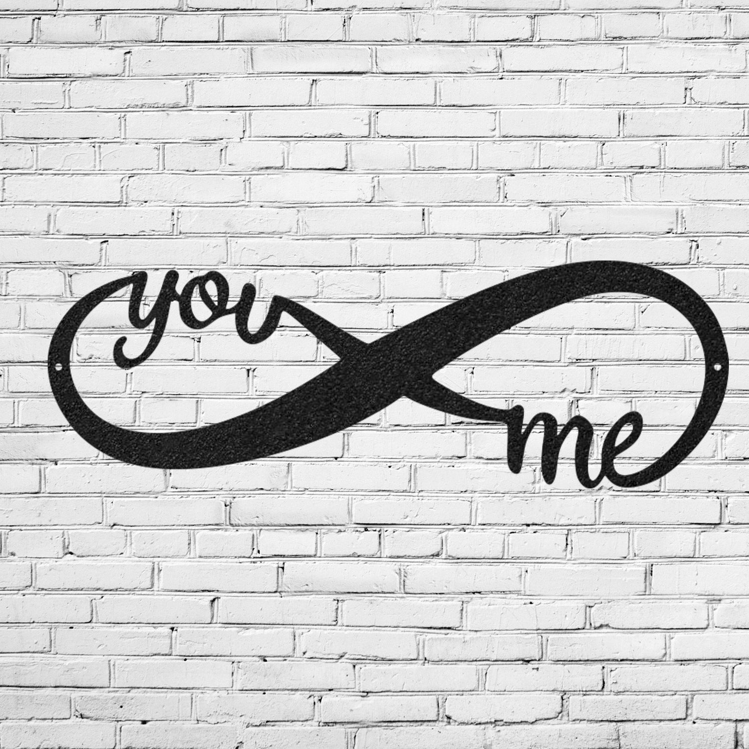 Canis Minor Infinity You + Me metal wall art decor featuring intertwined infinity symbol for home or garden decoration.