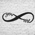 Canis Minor Infinity You + Me metal wall art decor featuring intertwined infinity symbol for home or garden decoration.