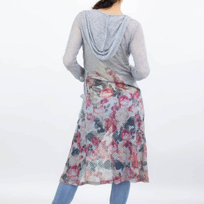 Yellow Hera long sleeve hooded light cardigan, soft knit fabric, casual style with front pockets, perfect for layering.