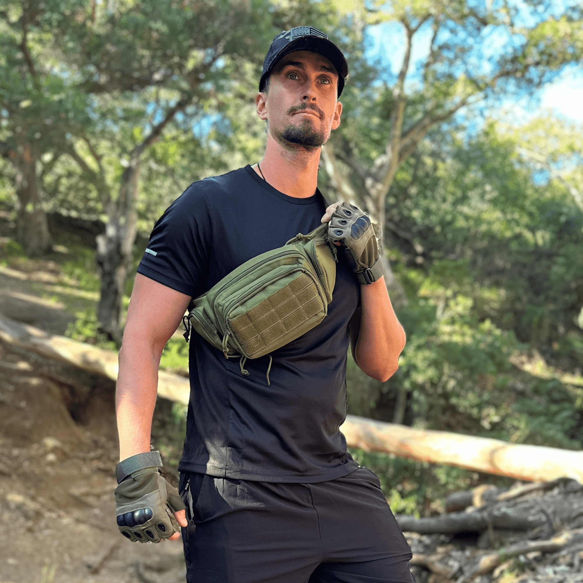 Green tactical fingerless airsoft gloves by Black Lavender, designed for outdoor sports, paintball, and tactical activities.