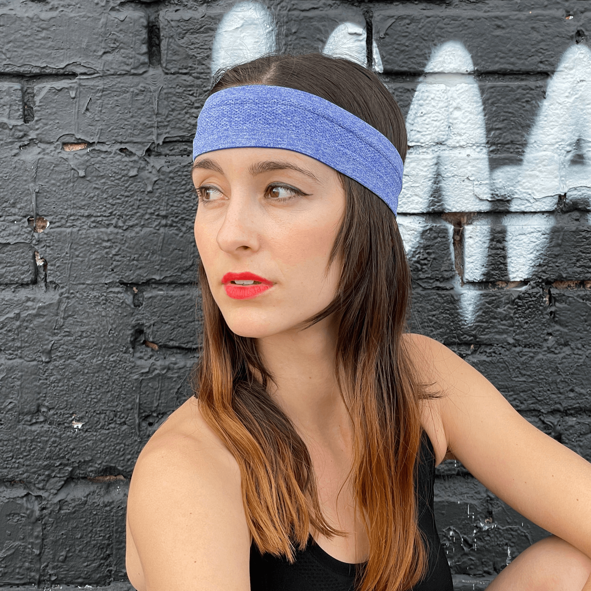 Black Lavender cardio cross-training headband made of moisture-wicking fabric, designed for workout comfort and sweat absorption.