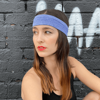 Black Lavender cardio cross-training headband made of moisture-wicking fabric, designed for workout comfort and sweat absorption.
