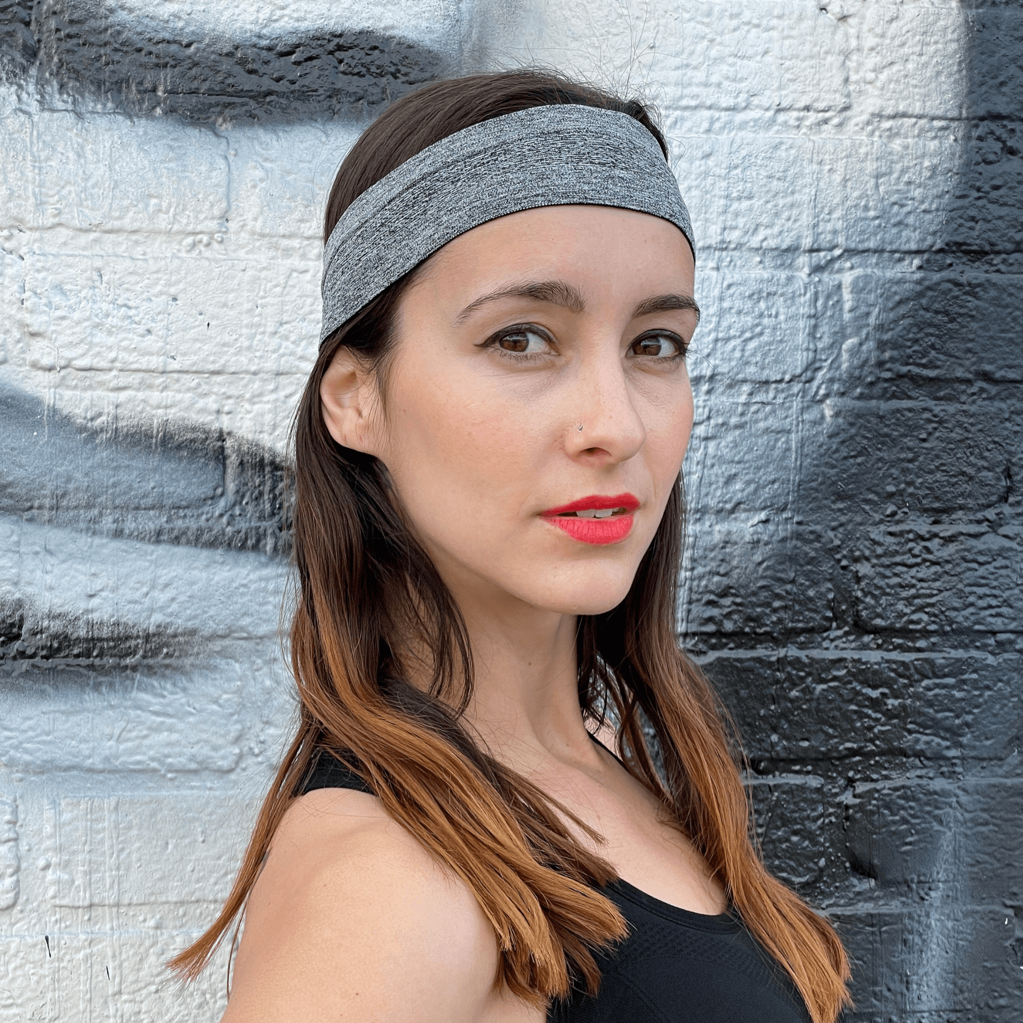 Gray Cardio Cross-Training Headband by Black Lavender, lightweight fitness accessory for workout comfort and sweat absorption.