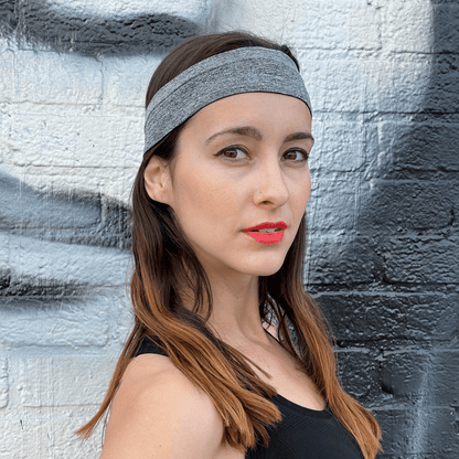 Gray Cardio Cross-Training Headband by Black Lavender, lightweight fitness accessory for workout comfort and sweat absorption.