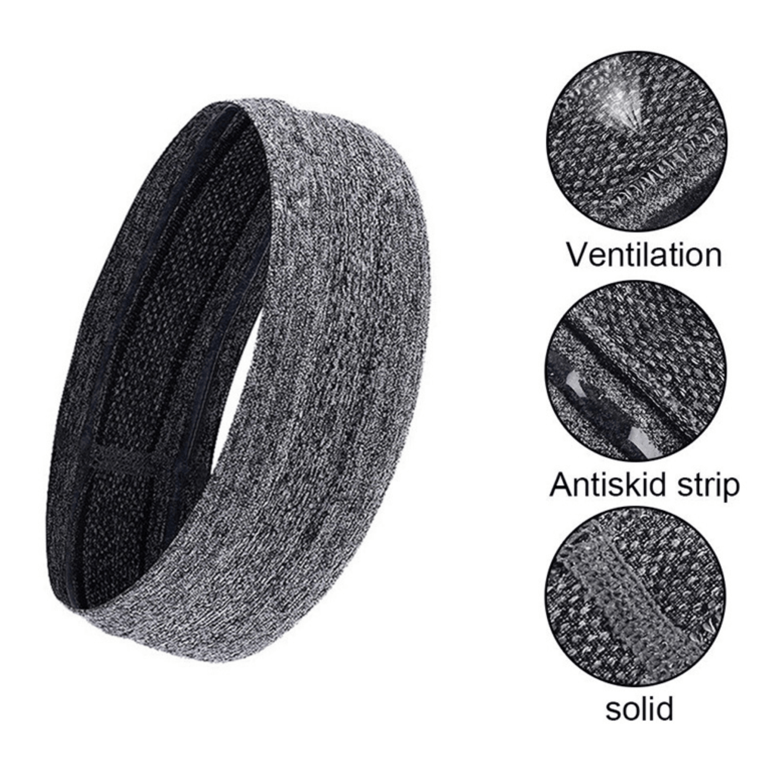 Black Lavender cardio cross-training headband made of breathable fabric, designed to keep sweat away during workouts.