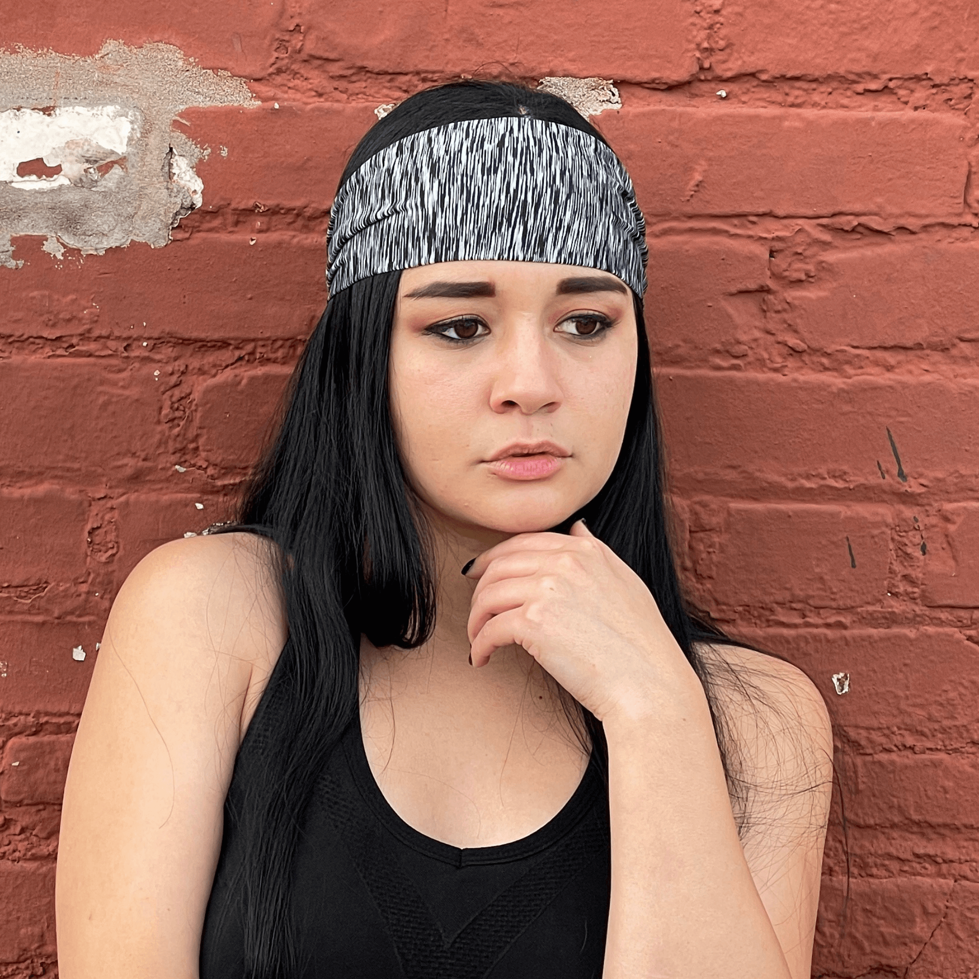 Black Lavender extra-wide sport and fitness sweat-wicking headband with moisture-wicking fabric for workout comfort.