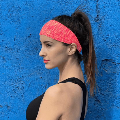 Pink Black Lavender extra-wide sport and fitness sweat-wicking headband, designed for active workout and fitness activities.