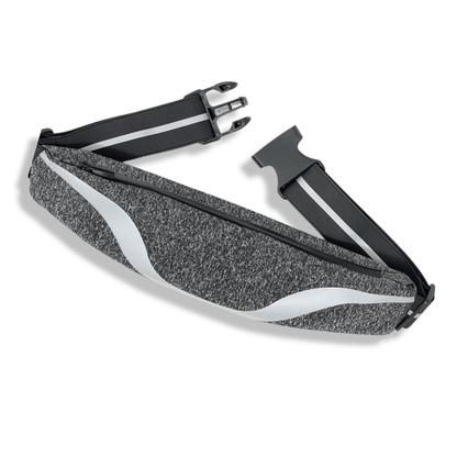 Gray Black Lavender water-resistant sport waist pack with reflective strip, ideal for running and outdoor activities.