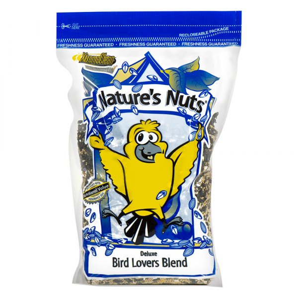 Deluxe bird lovers blend bird feed by Rose Chloe, 18 lbs, with mixed seeds and grains for pet birds.