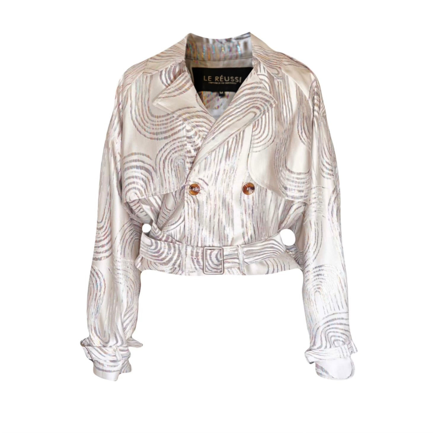 Beige Jacqueline bomber jacket for women by Mauve Daisy, stylish lightweight coat with ribbed cuffs and collar.