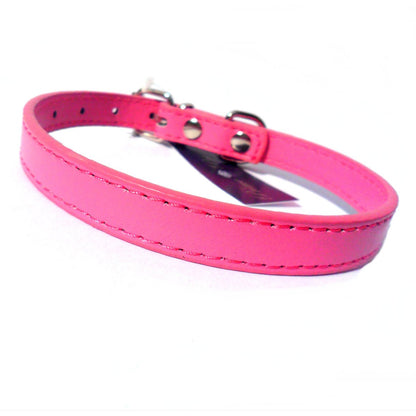 Salmon Oscar Kensington plain dog collar in durable fabric with a metal buckle, suitable for small to medium pets.