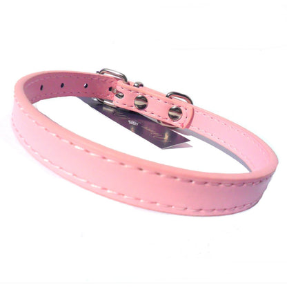 Pink Kensington Plain Dog Collar by Salmon Oscar featuring a simple, comfortable design for pets.