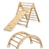 Red Oceanus 3-piece climbing set with triangle, arch, and ramp for kids&