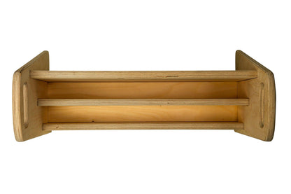 Small wooden bookshelf by Red Oceanus featuring multiple shelves and a natural finish, ideal for compact storage and decor.
