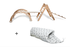 Red Oceanus 5-piece climbing set with triangle arch and ramp pillows for kids&