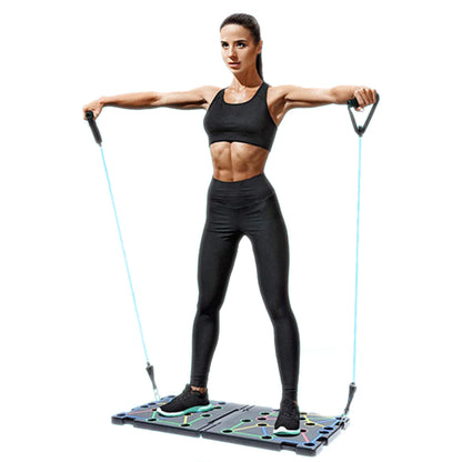 Copper Hecuba 9-in-1 push-up rack board system for fitness workouts, featuring multiple grip positions for strength training exercises.