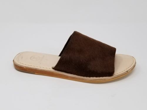 Azure Ophion Laguna brown calf hair footwear, stylish and textured, showcasing the elegant design and material details.