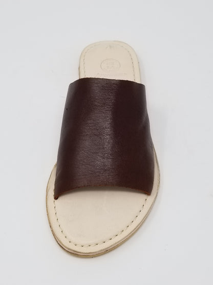 Front view of Azure Ophion Laguna whiskey-colored footwear showcasing stylish design and comfortable fit.