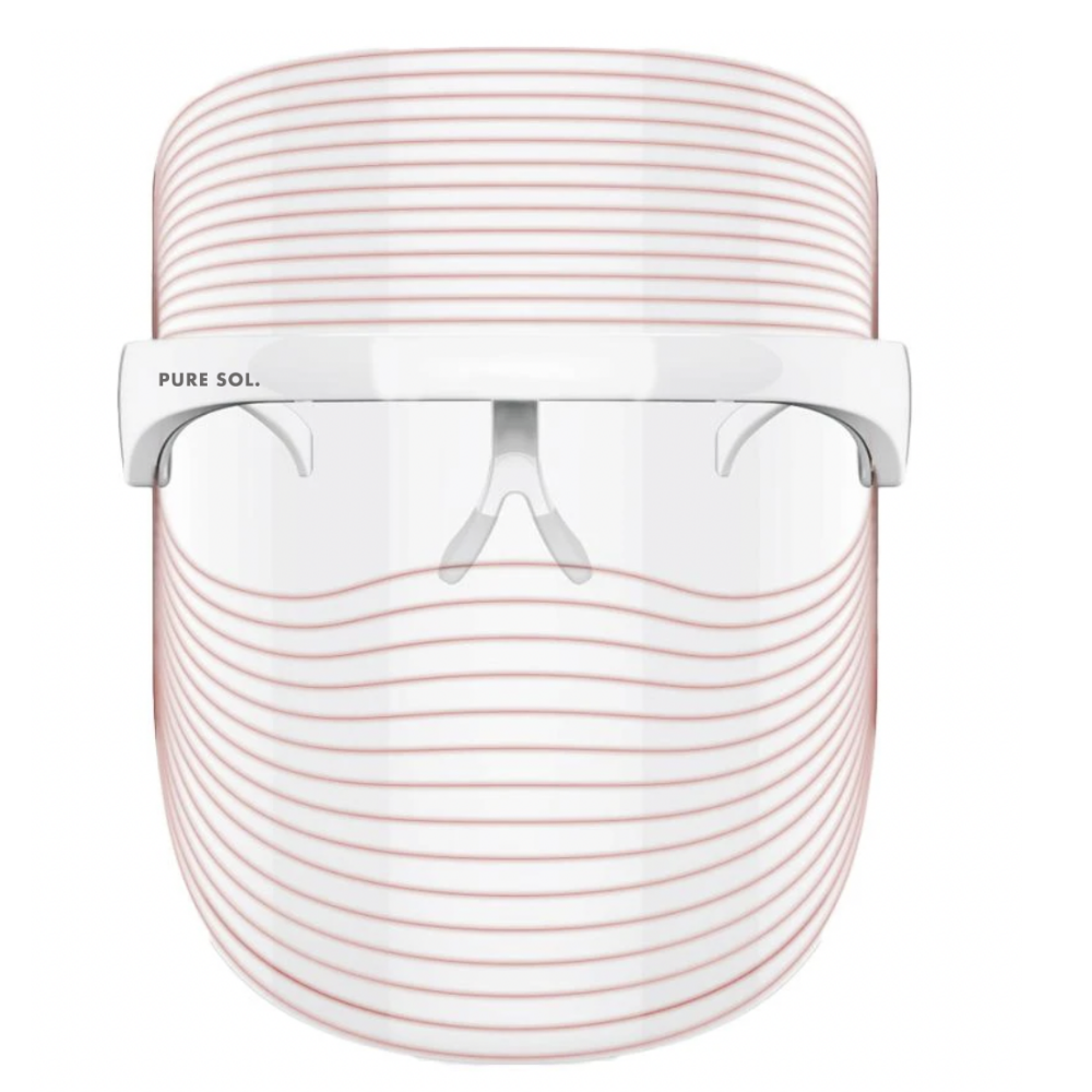 Pear Aphrodite LPURE SOL. Beauty ED Light Therapy Skin Mask shows a sleek LED photon light therapy mask for skin rejuvenation.