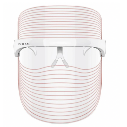 Pear Aphrodite LPURE SOL. Beauty ED Light Therapy Skin Mask shows a sleek LED photon light therapy mask for skin rejuvenation.