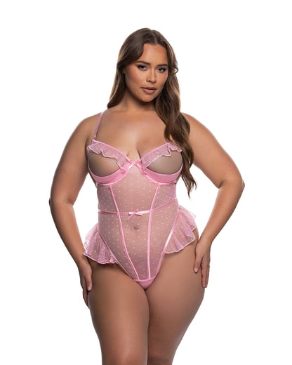 Brown Sooty Peek-A-Boo Bliss Teddy in soft fabric, showcasing its relaxed fit and stylish design for women&