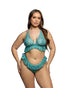 Teal Lacy Sweet Flutter 2-piece women&