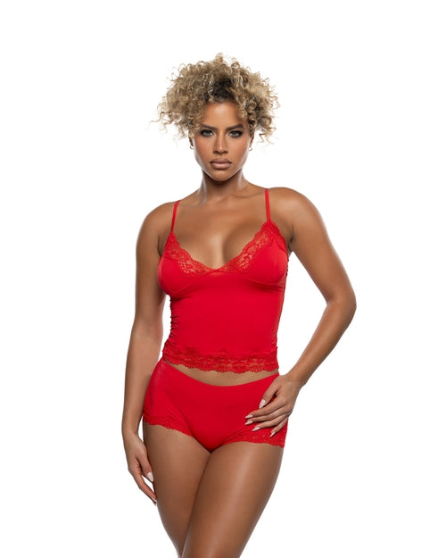 Brown Sooty Essentials Set Cami lingerie in soft fabric, shown on a neutral background, featuring adjustable straps and smooth design.