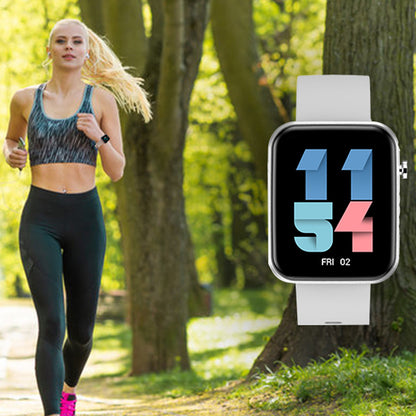 Salmon Lucky advanced smartwatch with three interchangeable bands, displaying wellness and activity tracking on a wrist.