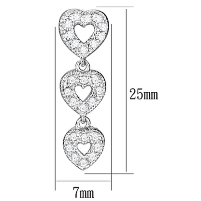 Rhodium 925 sterling silver earrings with AAA grade cubic zirconia from Turquoise Tiger Jewelry &amp; Watches collection.