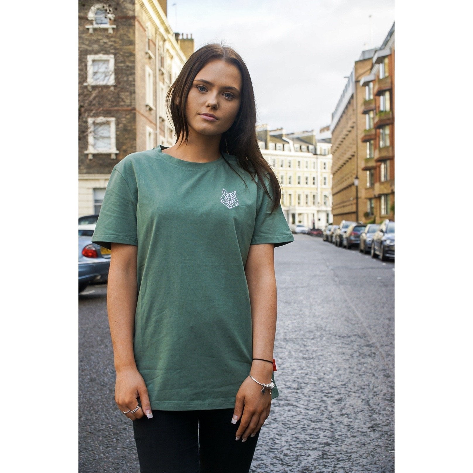 Green Grey Beech Signature Logo T-shirt, casual fit, with a prominent logo on the front, made from soft cotton fabric.