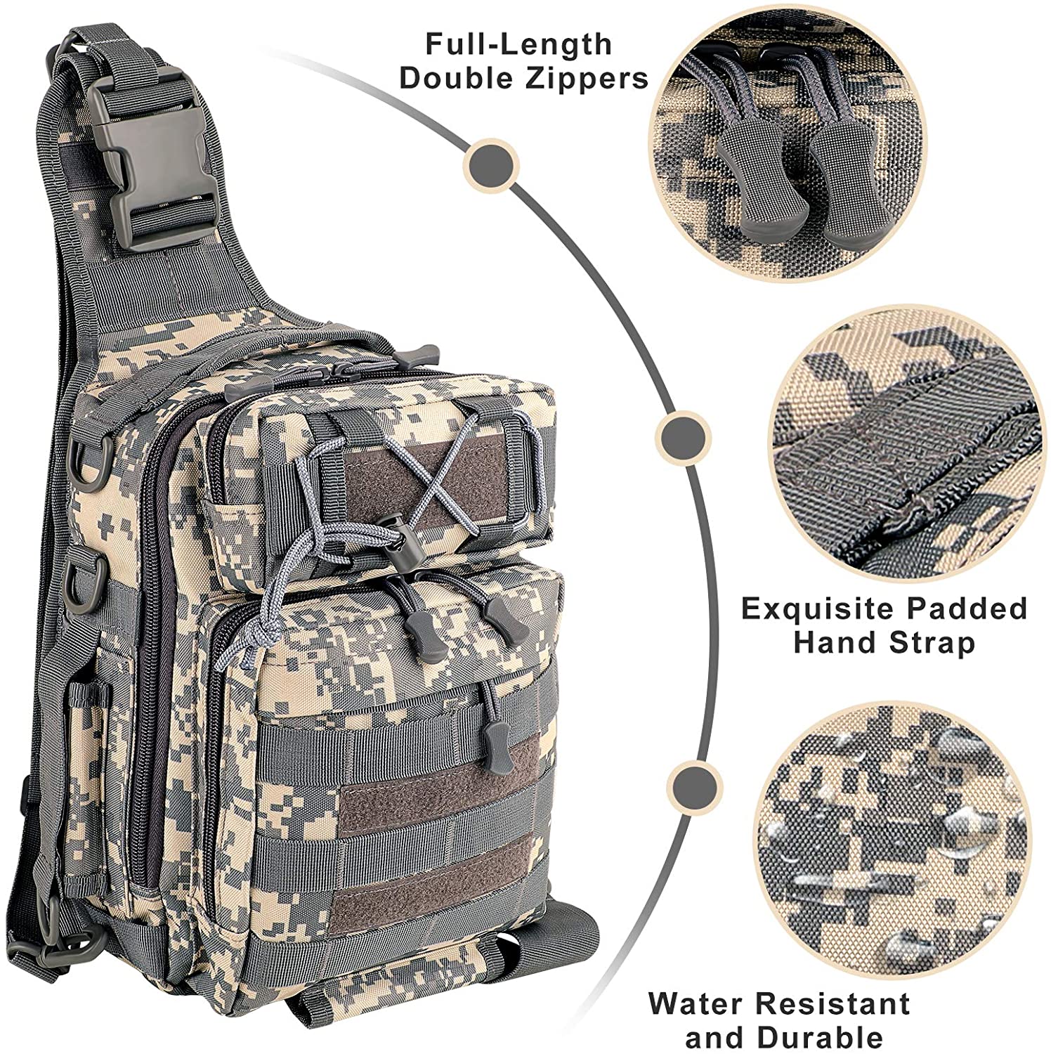 Amethyst Osage LUXHMOX waterproof fishing tackle backpack with multiple compartments for outdoor gear storage, black sling design.