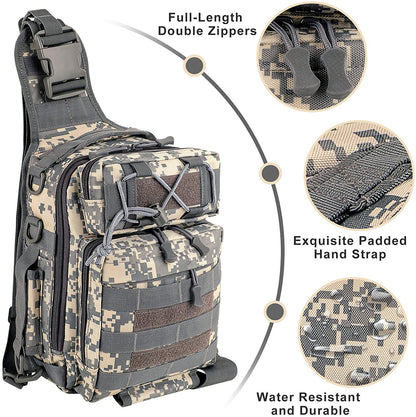 Amethyst Osage LUXHMOX waterproof fishing tackle backpack with multiple compartments for outdoor gear storage, black sling design.