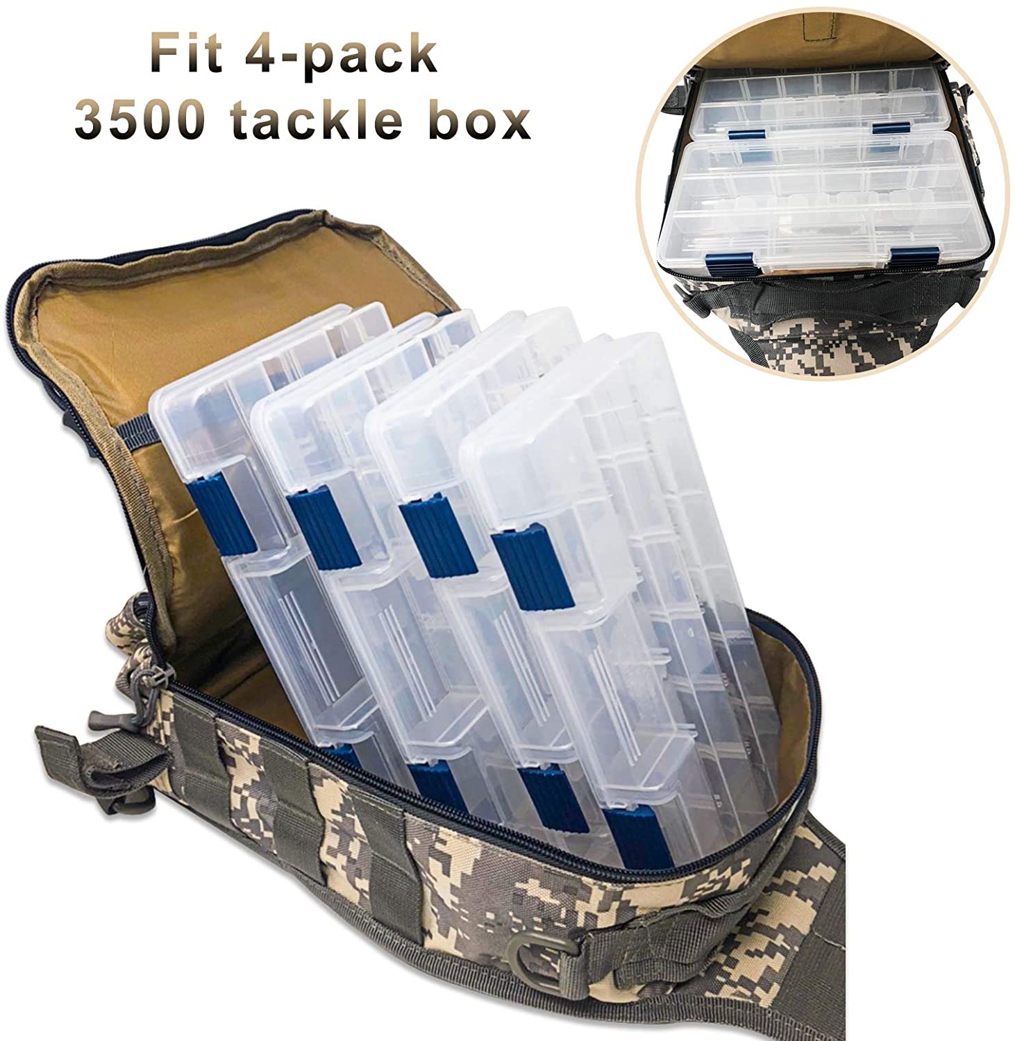 Amethyst Osage LUXHMOX waterproof fishing tackle backpack with multiple compartments for outdoor gear storage.