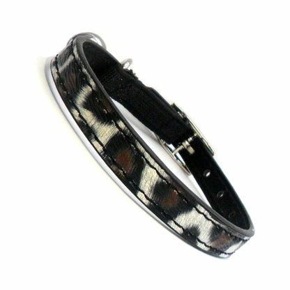 Salmon Oscar leopard print cat collar with adjustable strap and bell, designed for stylish and comfortable pet wear.