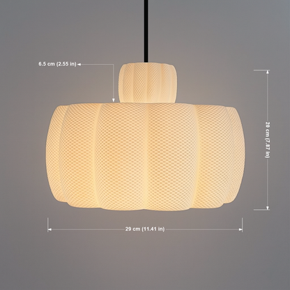 Azure Pontus Lotus Glow pendant lamp hanging with a soft glow, featuring a delicate lotus flower design for elegant lighting.