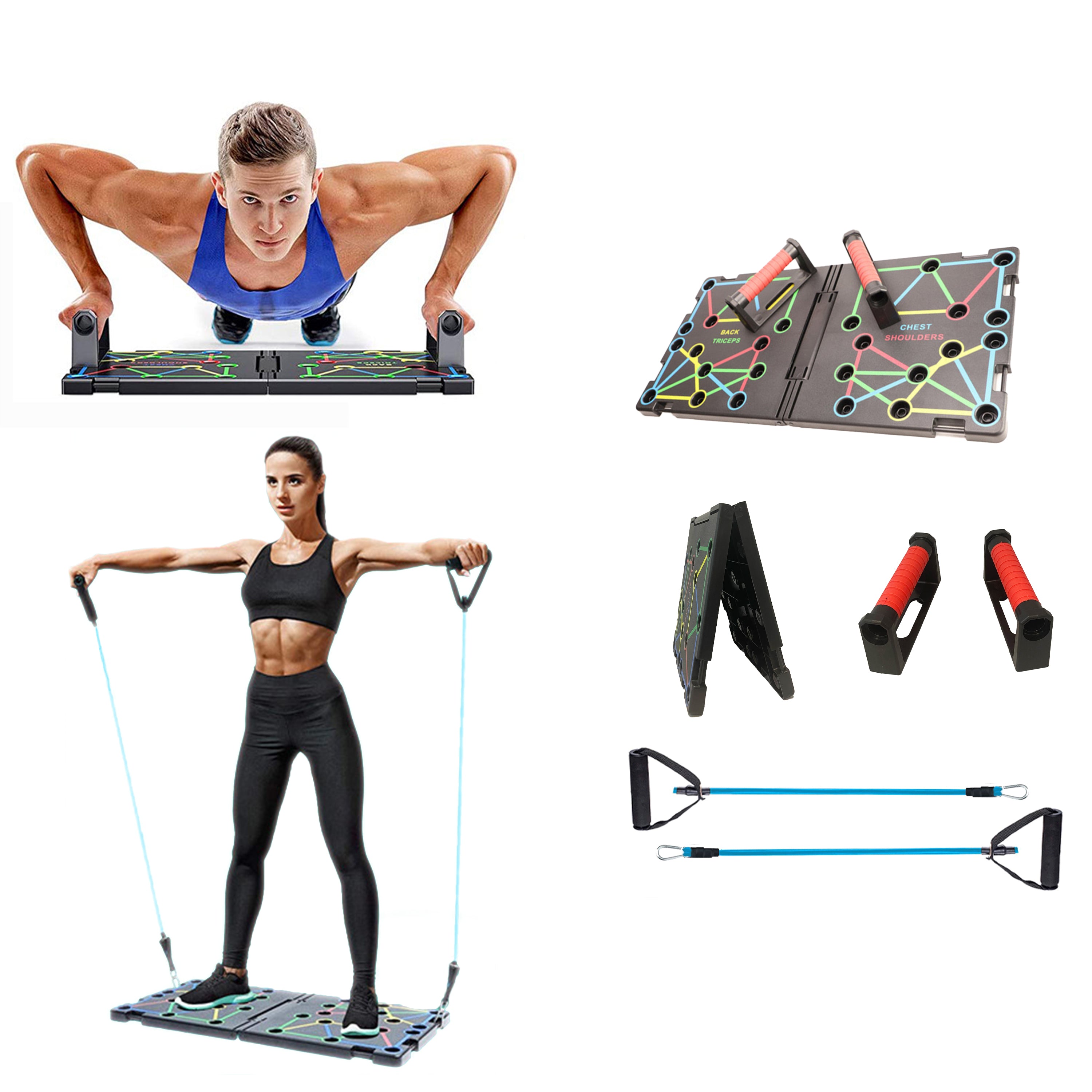 Copper Hecuba 9-in-1 push-up rack board system for versatile home gym workouts and strength training exercises.