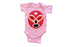 Pink Mexican wrestler onesie for babies featuring a luchador design, by Sky Blue Milo, perfect for adorable baby clothing.