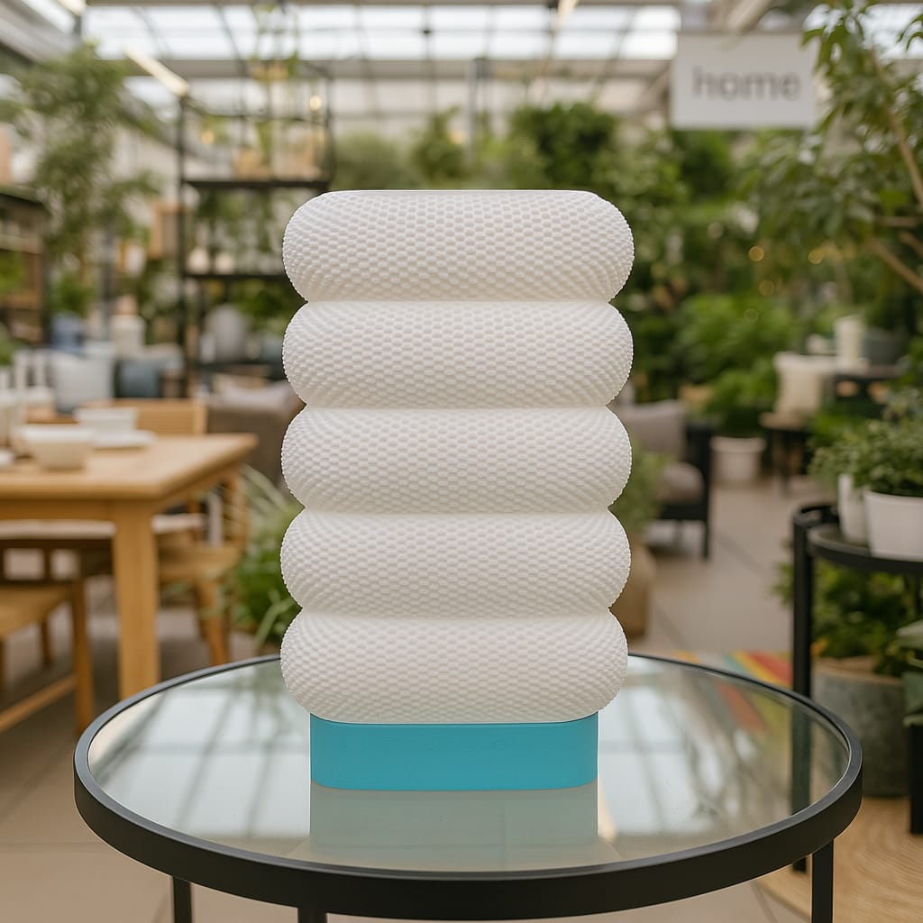Azure Pontus LumaCell table lamp with modern design, featuring a sleek base and illuminated shade for stylish home lighting.