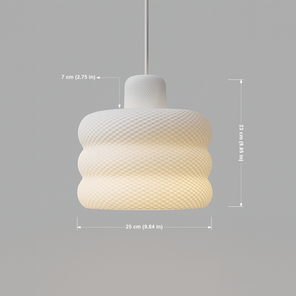 Azure Pontus Luminous Hive pendant lamp showcasing a modern, luminous lighting fixture with a honeycomb-inspired design.