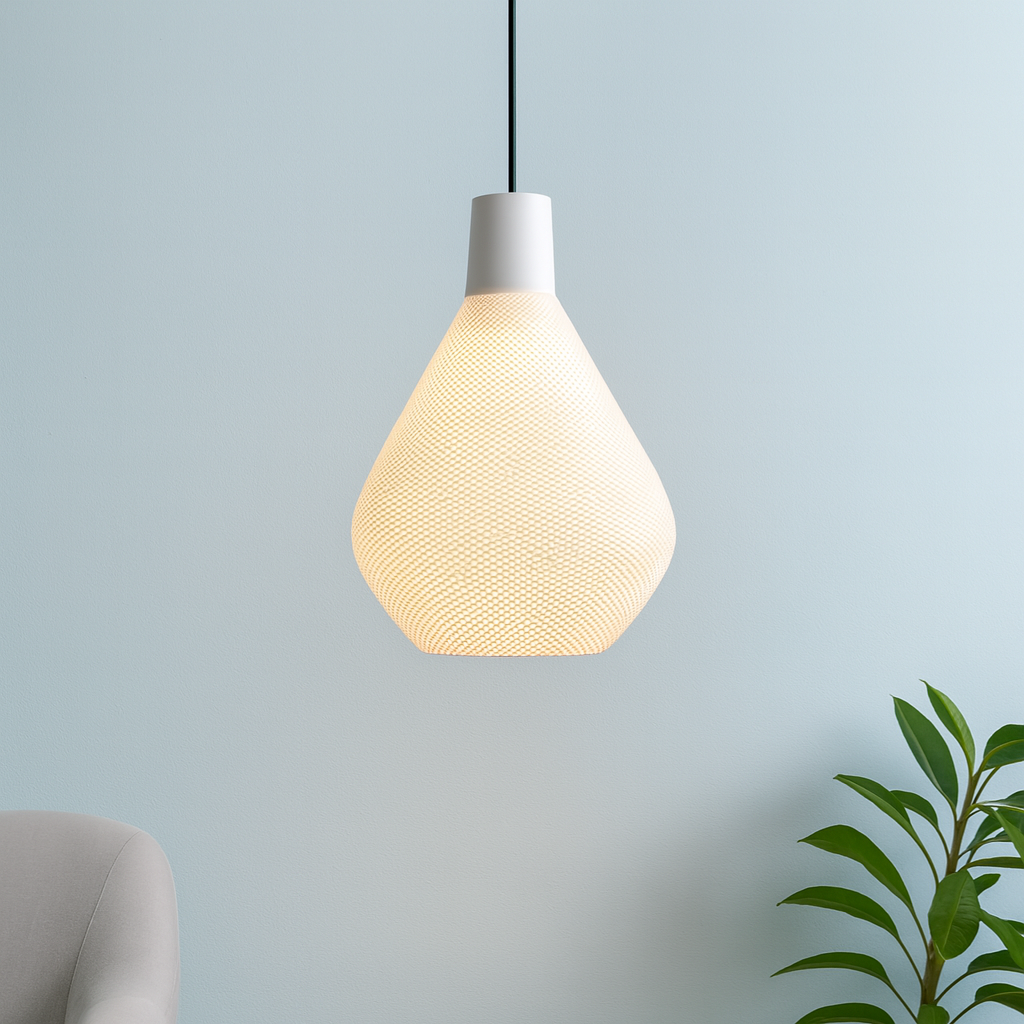 Azure Pontus Lumisera pendant lamp hanging with a modern design, featuring a sleek, minimalist lighting fixture for contemporary interiors.