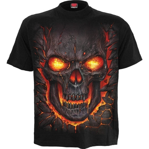 Black Jasper Skull Lava T-shirt in black with a bold skull lava graphic on the front, casual and stylish men&