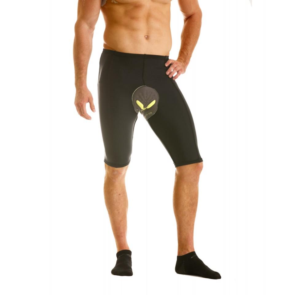 Scarlet Leek Insta Slim I.S.Pro USA cycling compression padded bike shorts for women in black with padded seat and sleek fit.