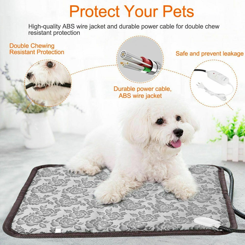 Yellow Pandora thermal waterproof pet bed pad with adjustable heating, designed for comfort and protection.