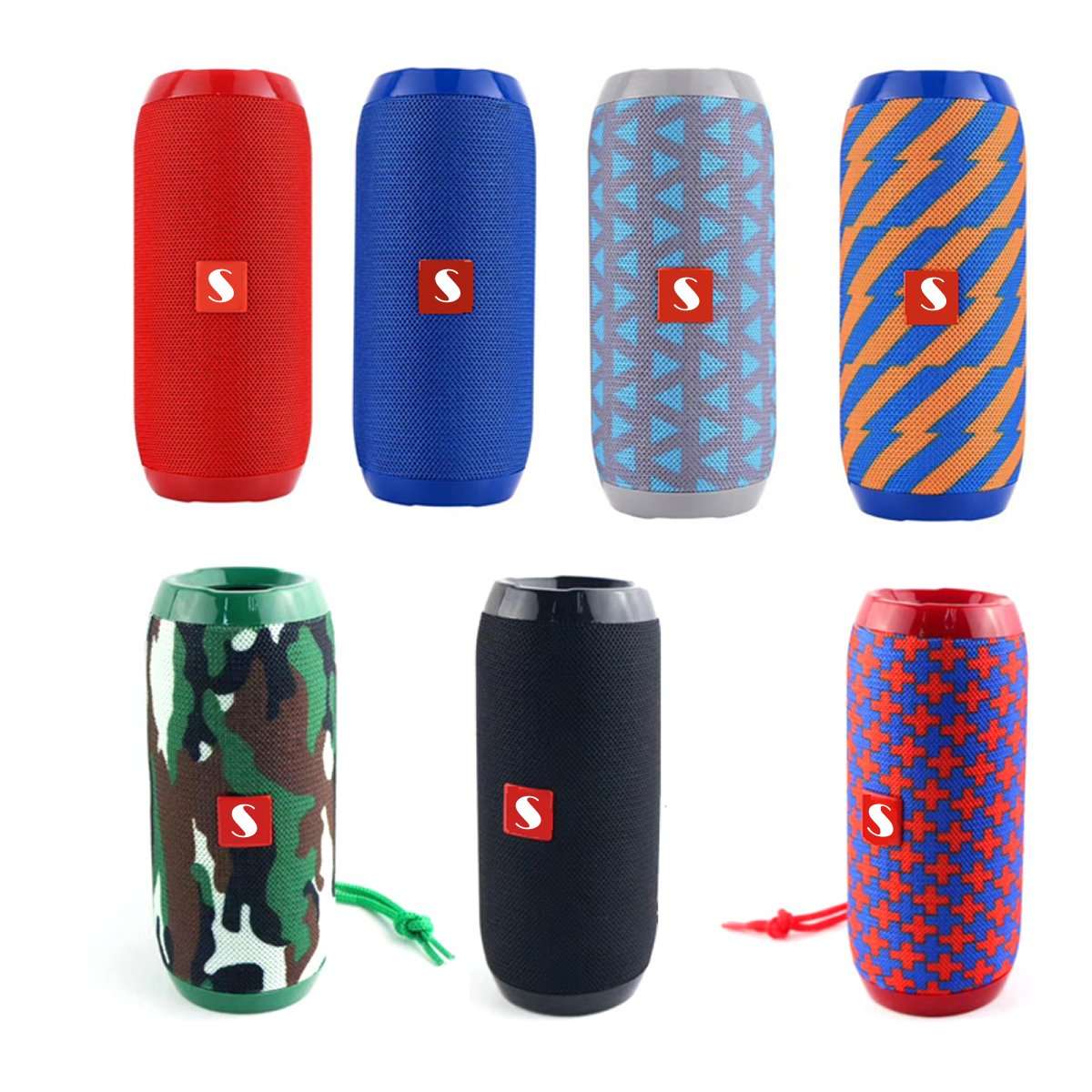 Salmon Lucky Music Manager Bluetooth speaker with built-in subwoofer, compact tech accessory for high-quality sound.